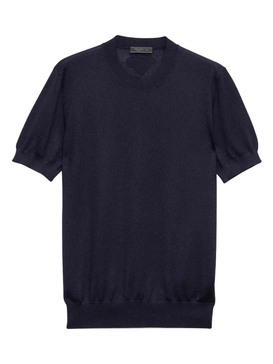Men's Cashmere and Silk Knit Short-Sleeve Sweater