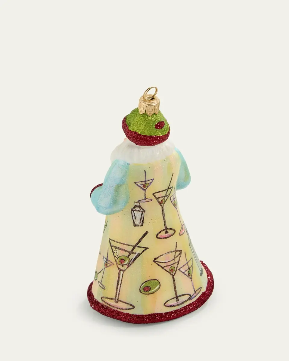 Joy To The World Collectibles Glitterazzi Martini Santa Christmas Ornament | Thumbnail 2