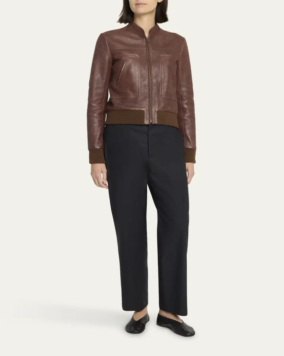 THE ROW Bader Leather Aviator Jacket | Thumbnail 2 THE ROW Bader Leather Aviator Jacket | Thumbnail 2