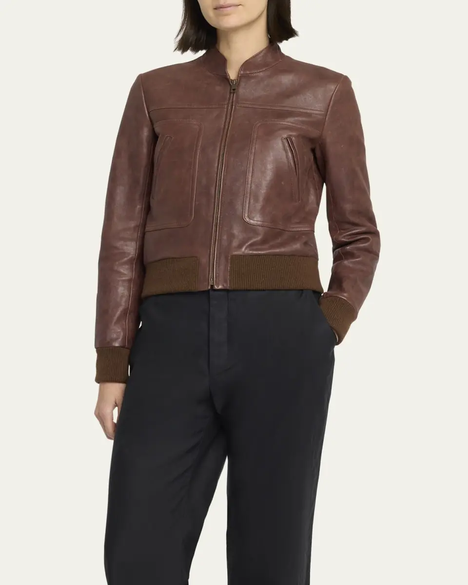 THE ROW Bader Leather Aviator Jacket | Thumbnail 4 THE ROW Bader Leather Aviator Jacket | Thumbnail 4