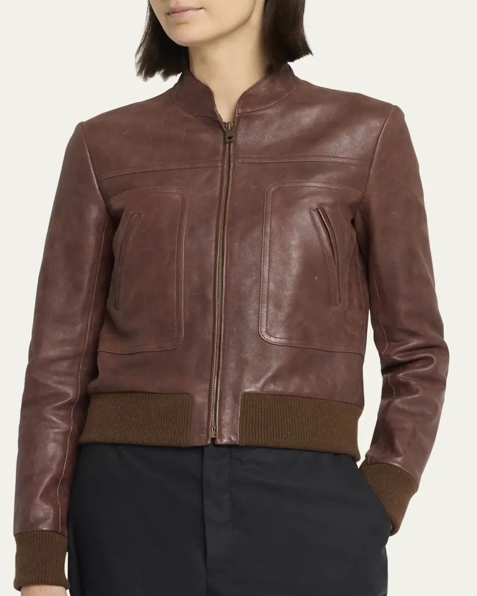 THE ROW Bader Leather Aviator Jacket | Thumbnail 5 THE ROW Bader Leather Aviator Jacket | Thumbnail 5