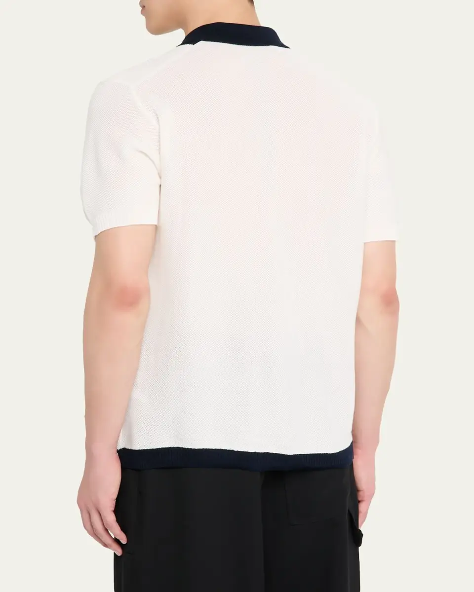 Orlebar Brown Men's Classic-Fit Pique Knit Short-Sleeve Shirt | Thumbnail 7