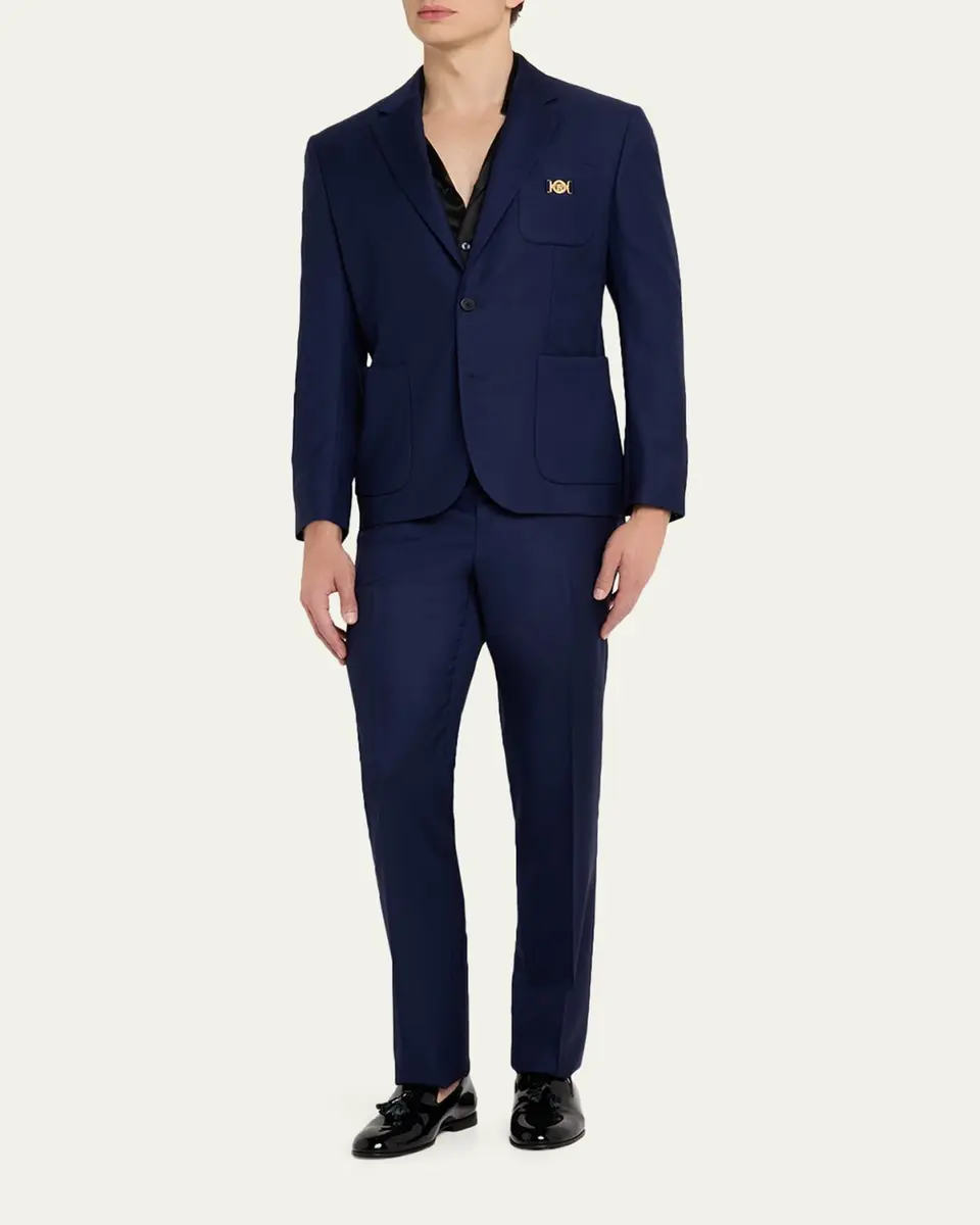 Versace Men's Wool Single-Breasted Blazer | Thumbnail 2 Versace Men's Wool Single-Breasted Blazer | Thumbnail 2