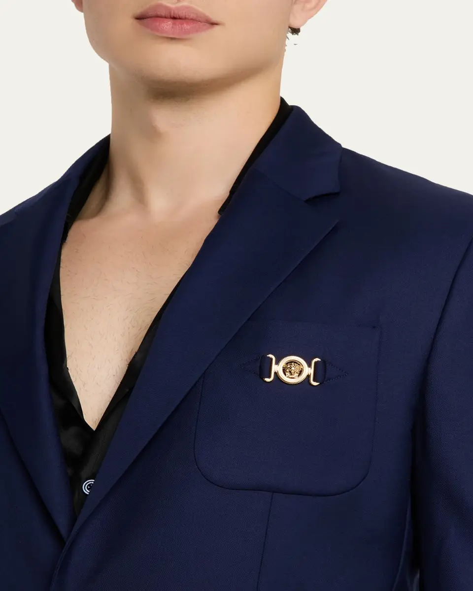 Versace Men's Wool Single-Breasted Blazer | Thumbnail 5 Versace Men's Wool Single-Breasted Blazer | Thumbnail 5