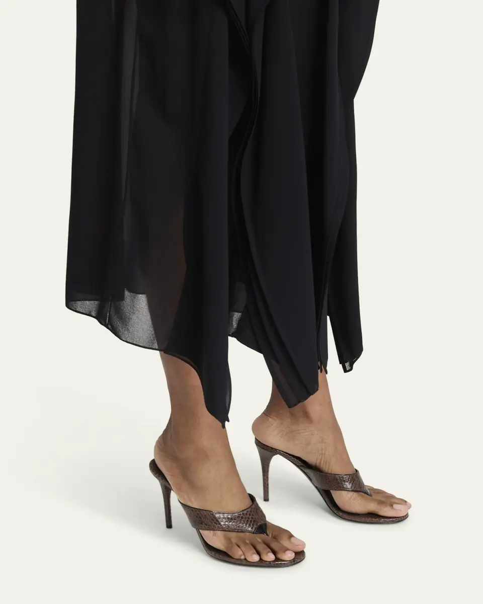 Alaïa Snakeskin Leather Thong Sandals | Thumbnail 2