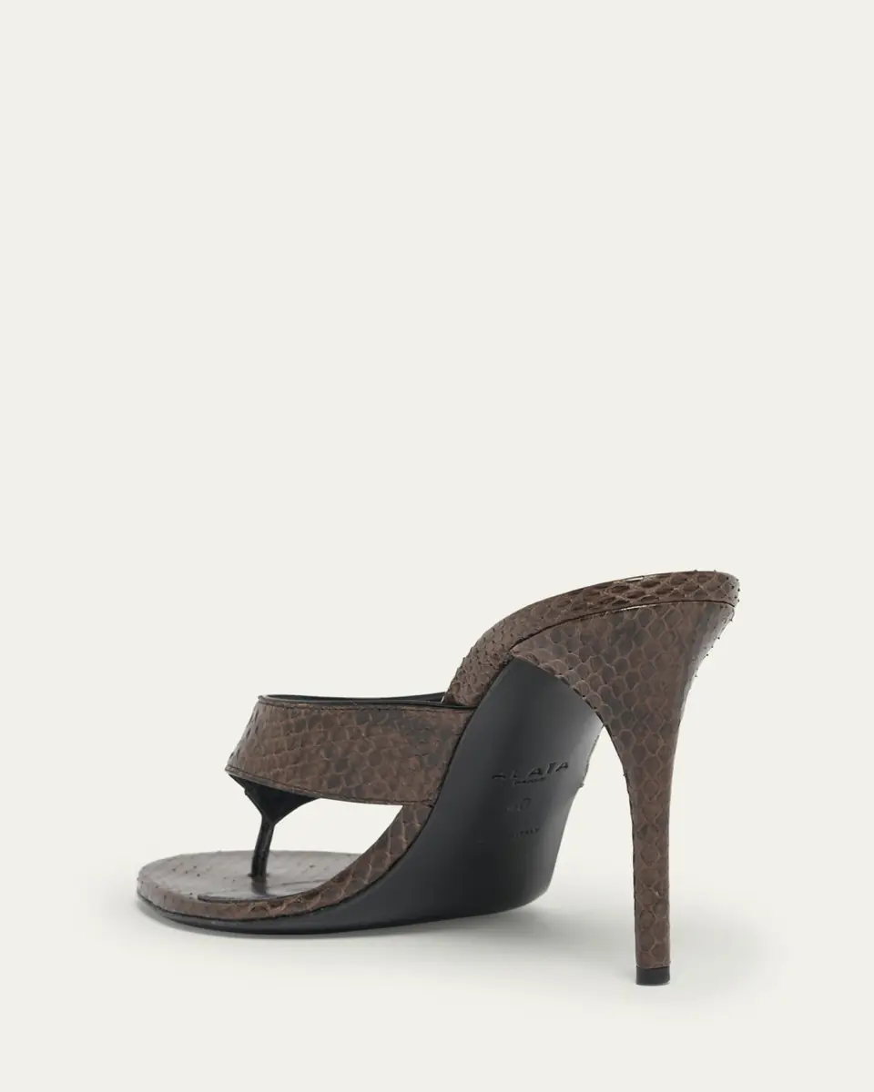 Alaïa Snakeskin Leather Thong Sandals | Thumbnail 4