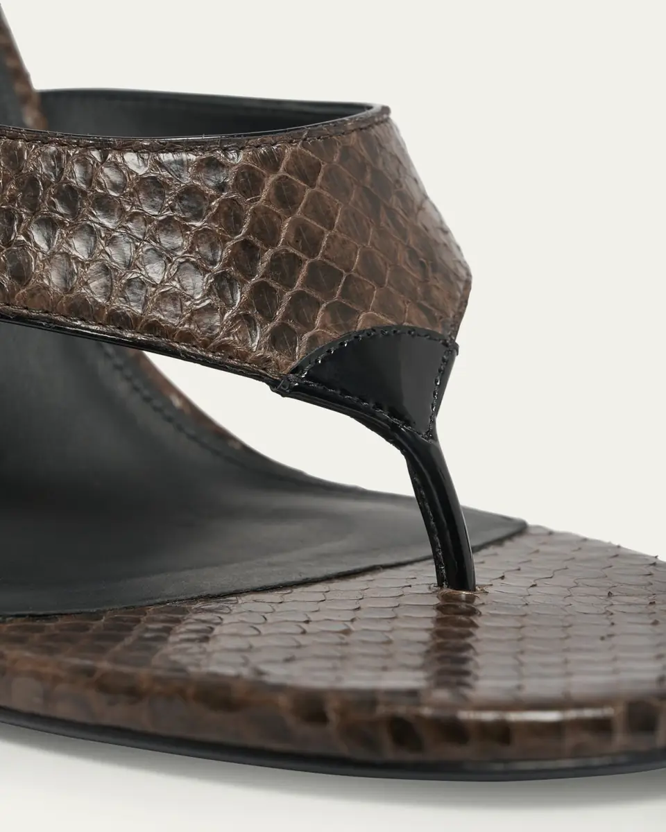 Alaïa Snakeskin Leather Thong Sandals | Thumbnail 5