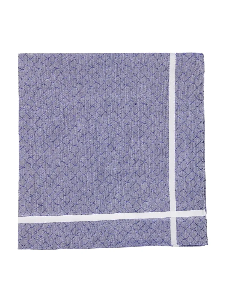 Simonnot Godard Men's Cotton Jacquard Waves Pocket Handkerchief