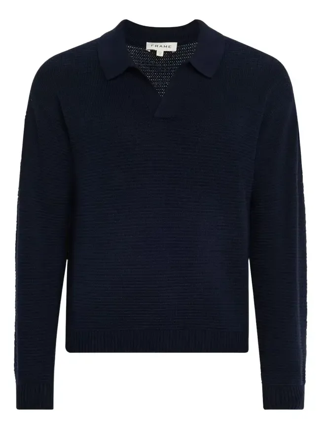 Men's Knit Wool and Cashmere Johnny Collar Sweater