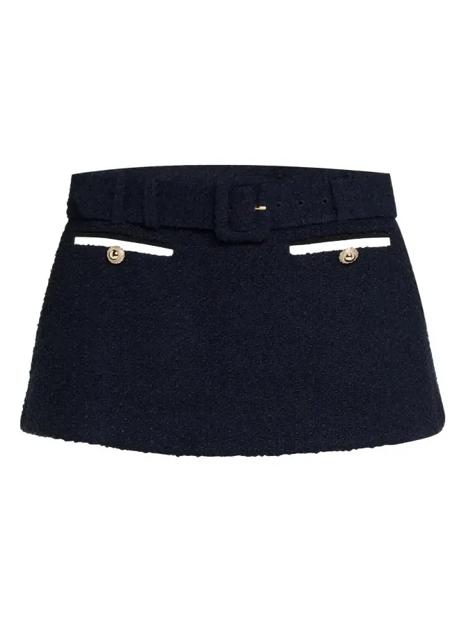 Belted Boucle Skort