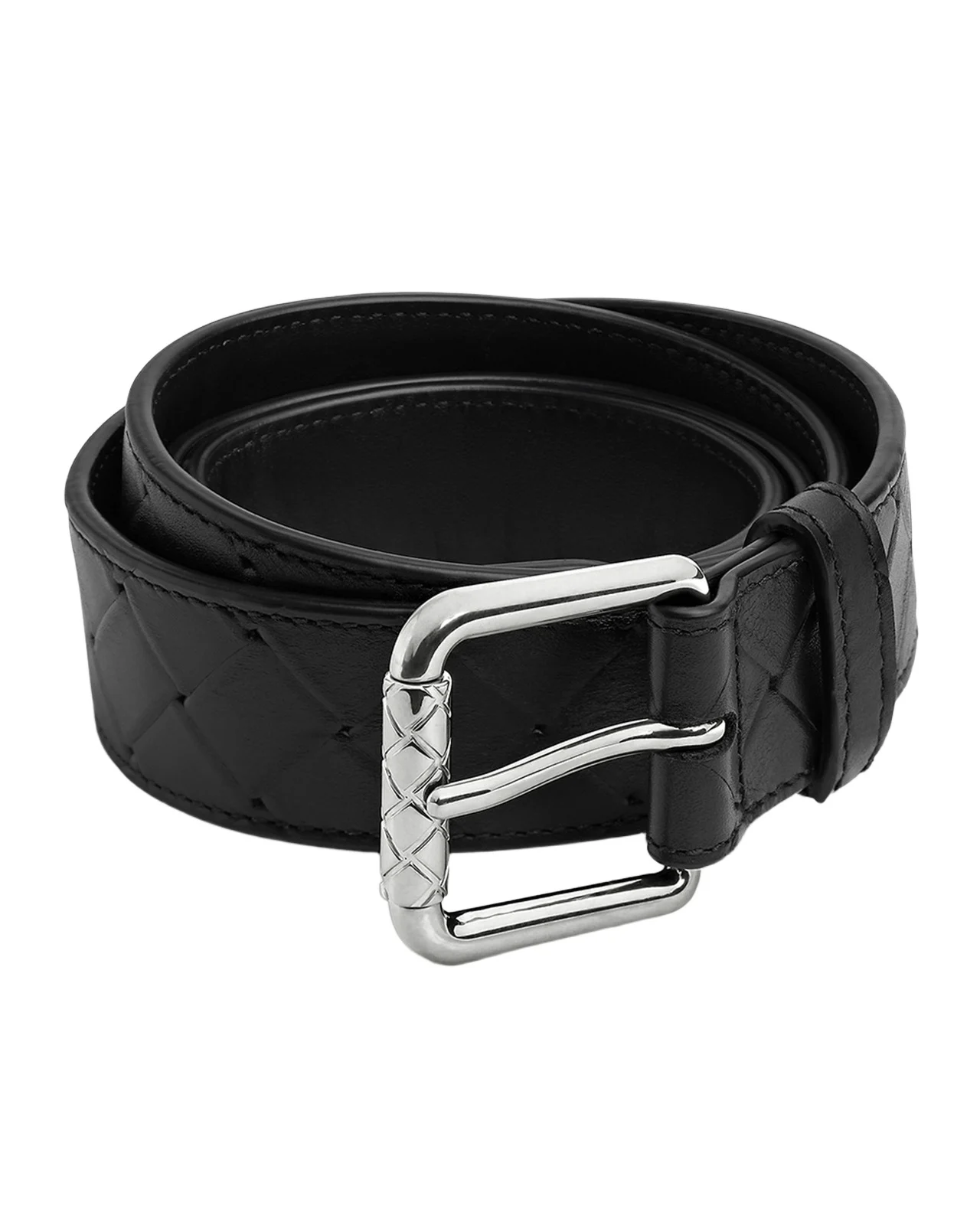 Bottega Veneta Men's Intrecciato Stamp Leather Belt