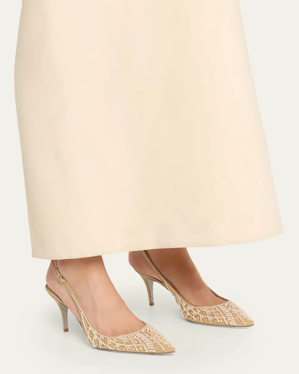 René Caovilla 80mm Embellished Net Tulle Pumps | Thumbnail 2 René Caovilla 80mm Embellished Net Tulle Pumps | Thumbnail 2