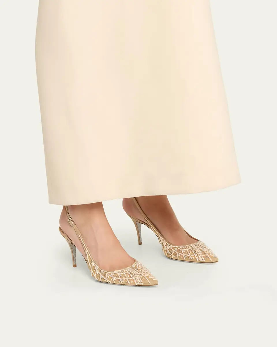 René Caovilla 80mm Embellished Net Tulle Pumps | Thumbnail 6 René Caovilla 80mm Embellished Net Tulle Pumps | Thumbnail 6