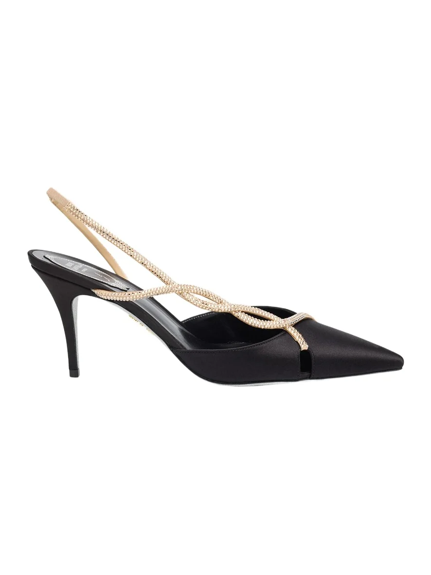 80mm Embellished Braided Satin Pumps 80mm Embellished Braided Satin Pumps