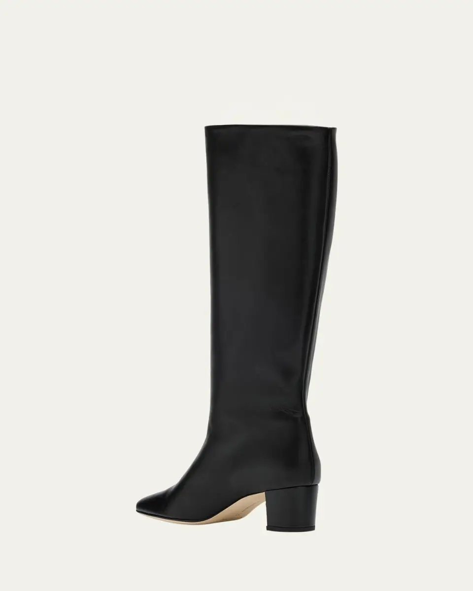 Manolo Blahnik Myra Leather Kitten Heel Boots | Thumbnail 2