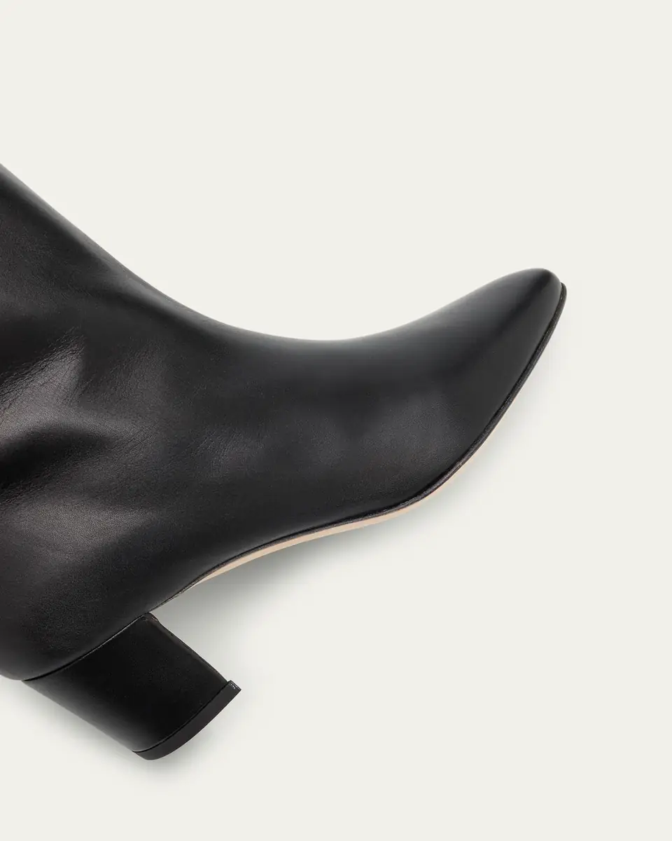 Manolo Blahnik Myra Leather Kitten Heel Boots | Thumbnail 3