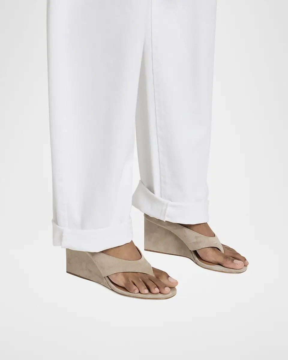 Alaïa Suede Wedge Thong Sandals | Thumbnail 6