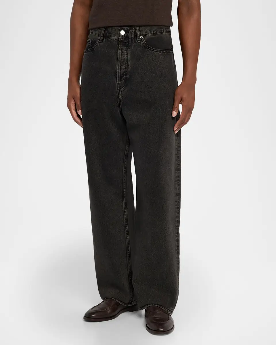 FRAME Men's Baggy Black Denim Jeans | Thumbnail 3