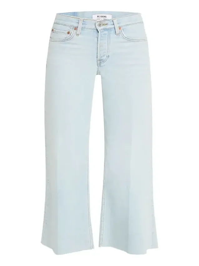 Mid-Rise Wide-Leg Crop Jeans