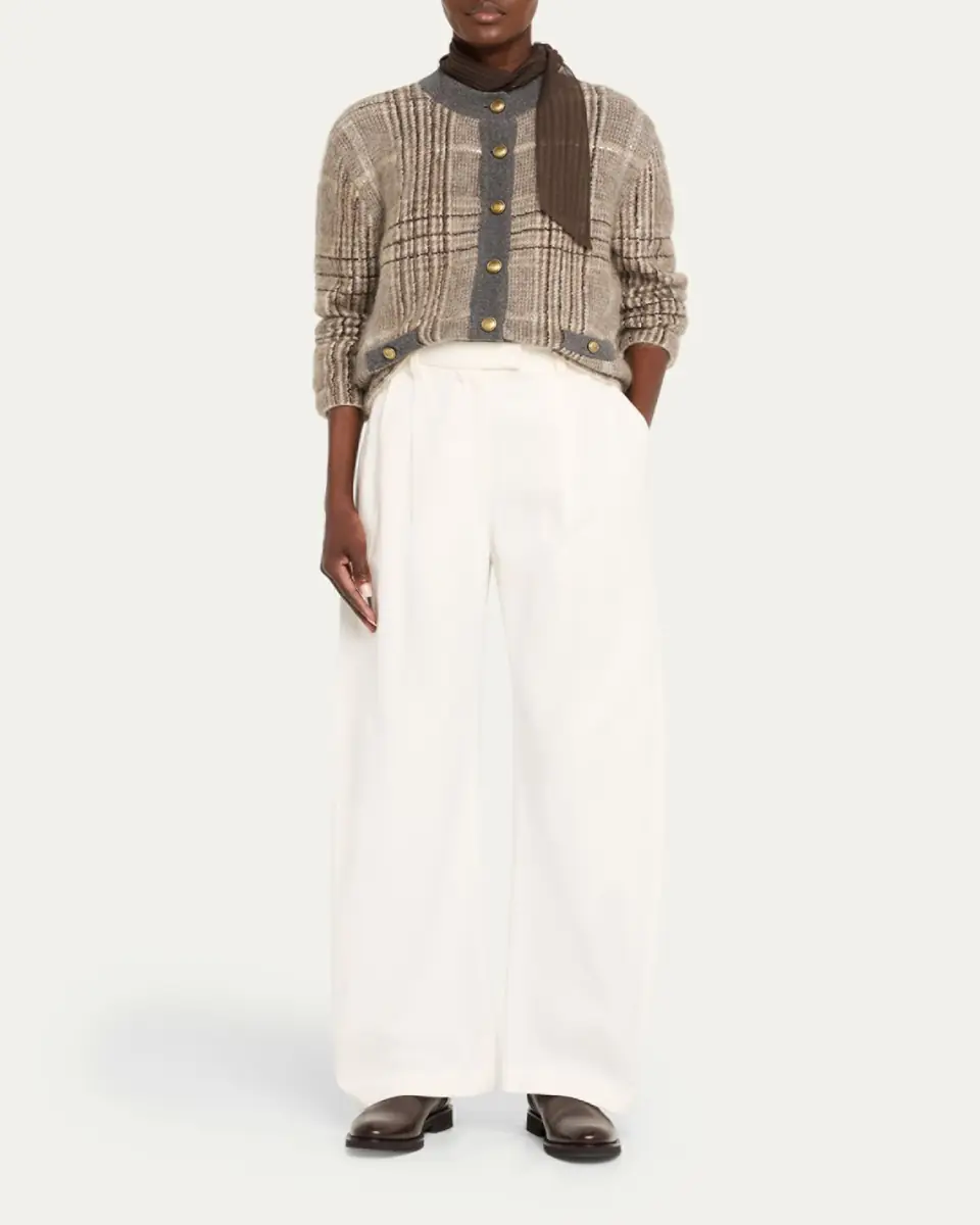 Brunello Cucinelli Pleated Cotton Barrel-Leg Tailored Pants | Thumbnail 2 Brunello Cucinelli Pleated Cotton Barrel-Leg Tailored Pants | Thumbnail 2