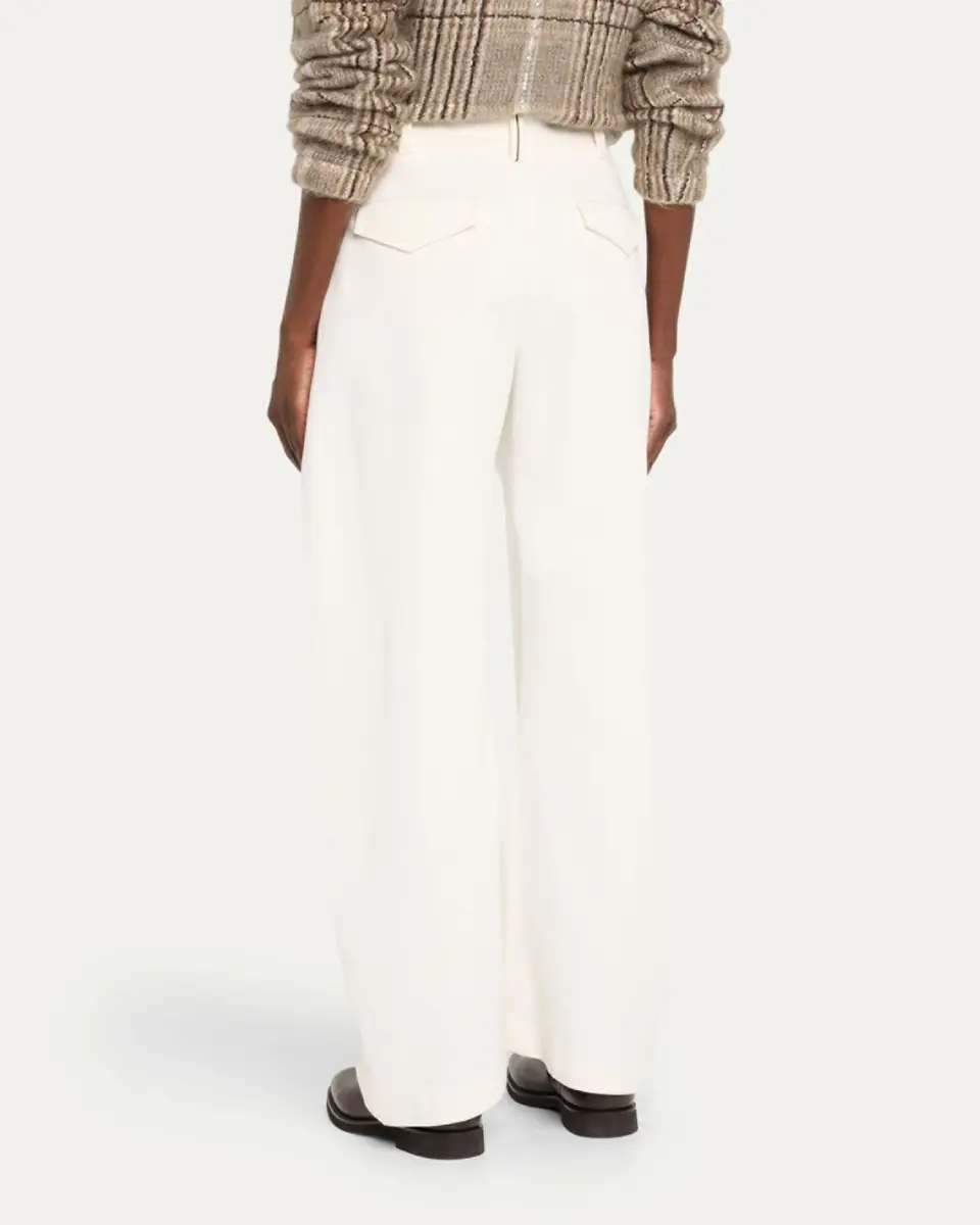 Brunello Cucinelli Pleated Cotton Barrel-Leg Tailored Pants | Thumbnail 3 Brunello Cucinelli Pleated Cotton Barrel-Leg Tailored Pants | Thumbnail 3