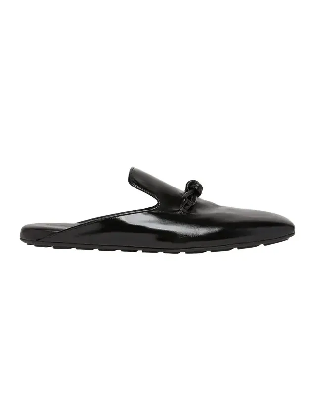 Men's Roma Shiny Leather Knot Mules Men's Roma Shiny Leather Knot Mules