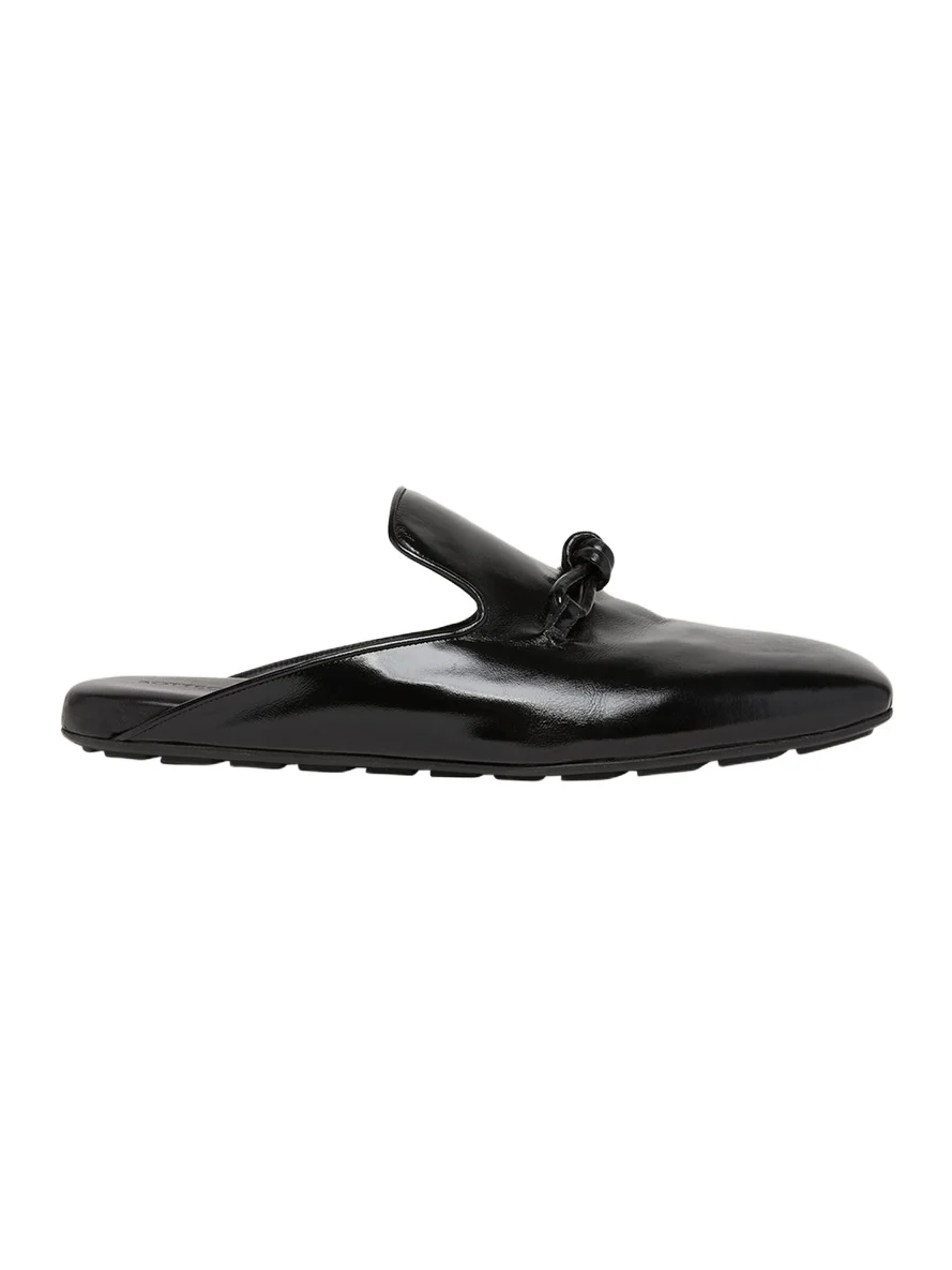 Men's Roma Shiny Leather Knot Mules Men's Roma Shiny Leather Knot Mules