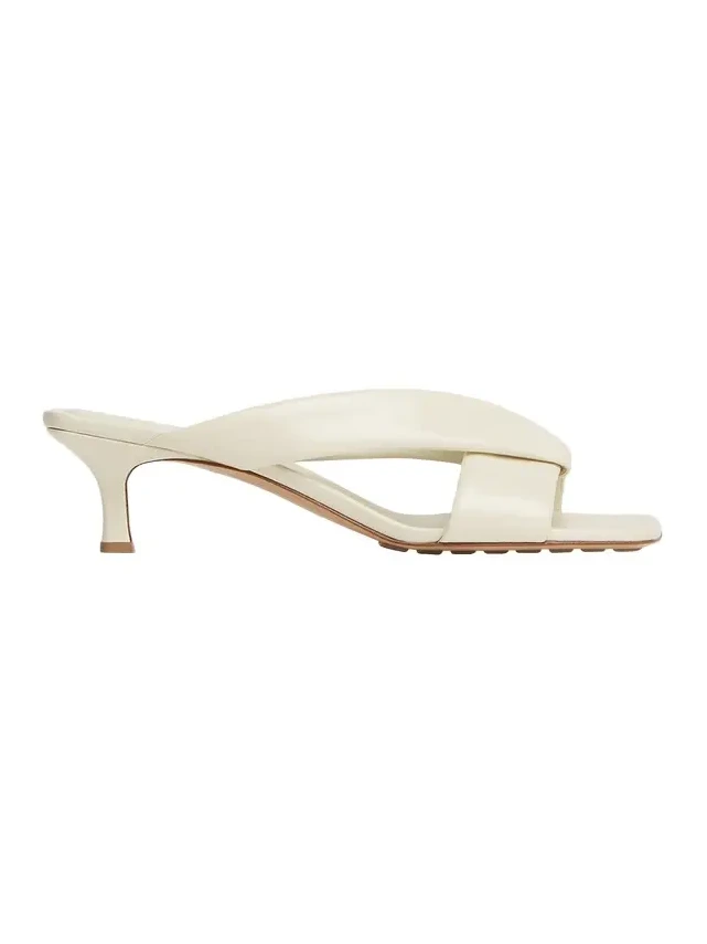 Riva Micro Woven Nappa Leather Kitten-Heel Sandals