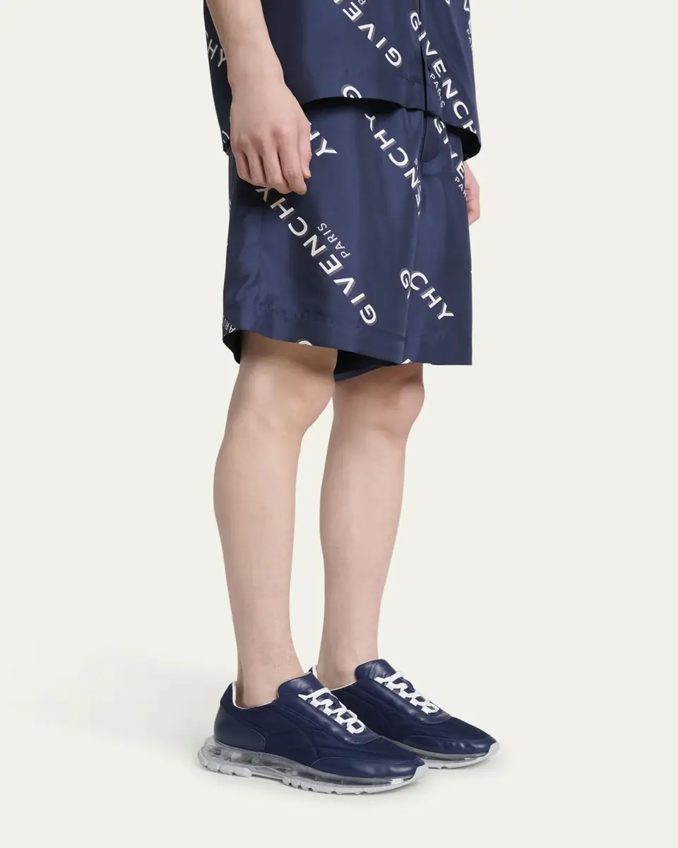 Givenchy Men's Clear-Sole Nylon and Leather Sneakers | Thumbnail 2