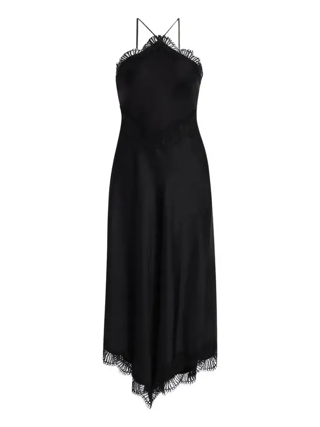 Lucia Lace Satin Halter Midi Dress