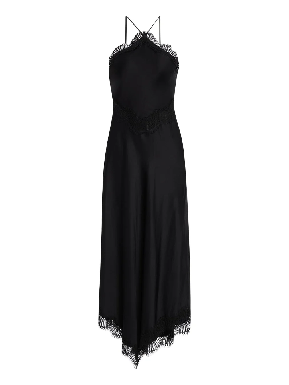 A.L.C. Lucia Lace Satin Halter Midi Dress