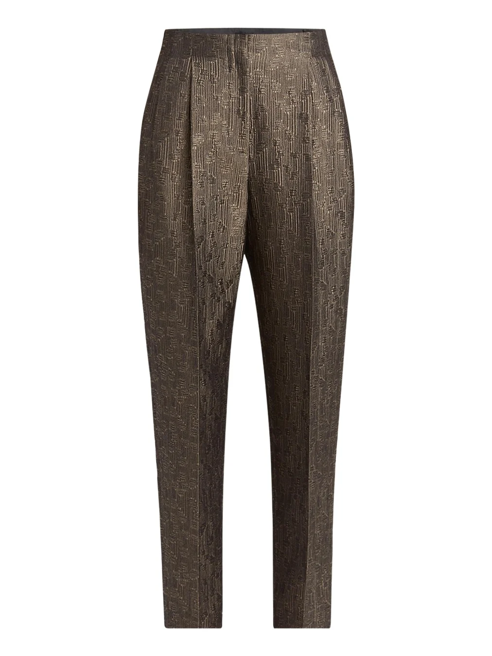 Geo Silk Jacquard Tapered-Leg Trousers Geo Silk Jacquard Tapered-Leg Trousers