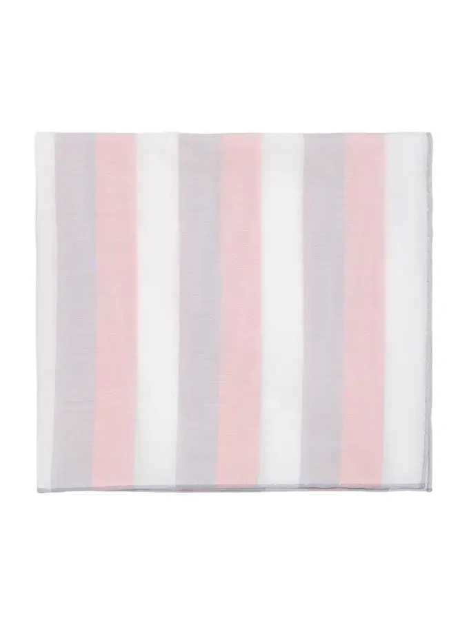 Men's Cotton Stripe Color-Edge Pocket Handkerchief