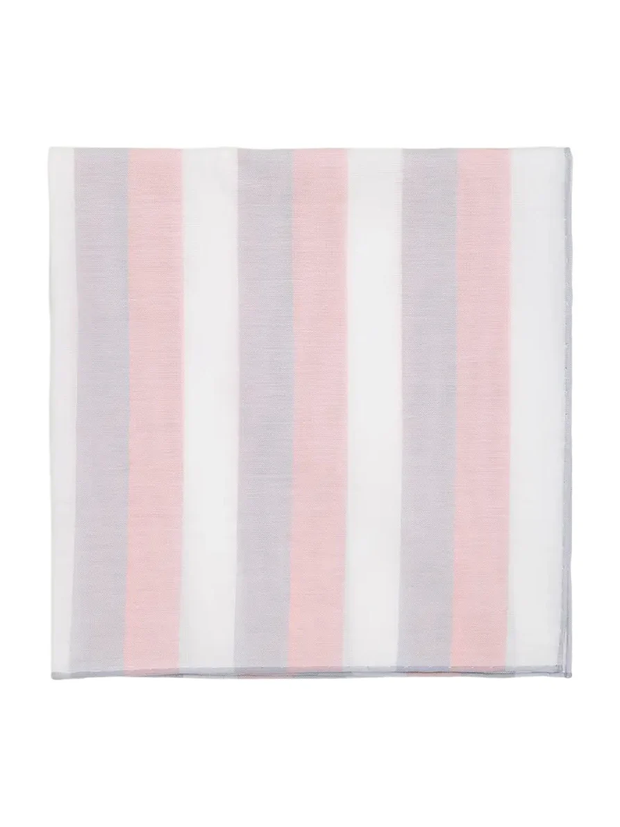 Men's Cotton Stripe Color-Edge Pocket Handkerchief Men's Cotton Stripe Color-Edge Pocket Handkerchief