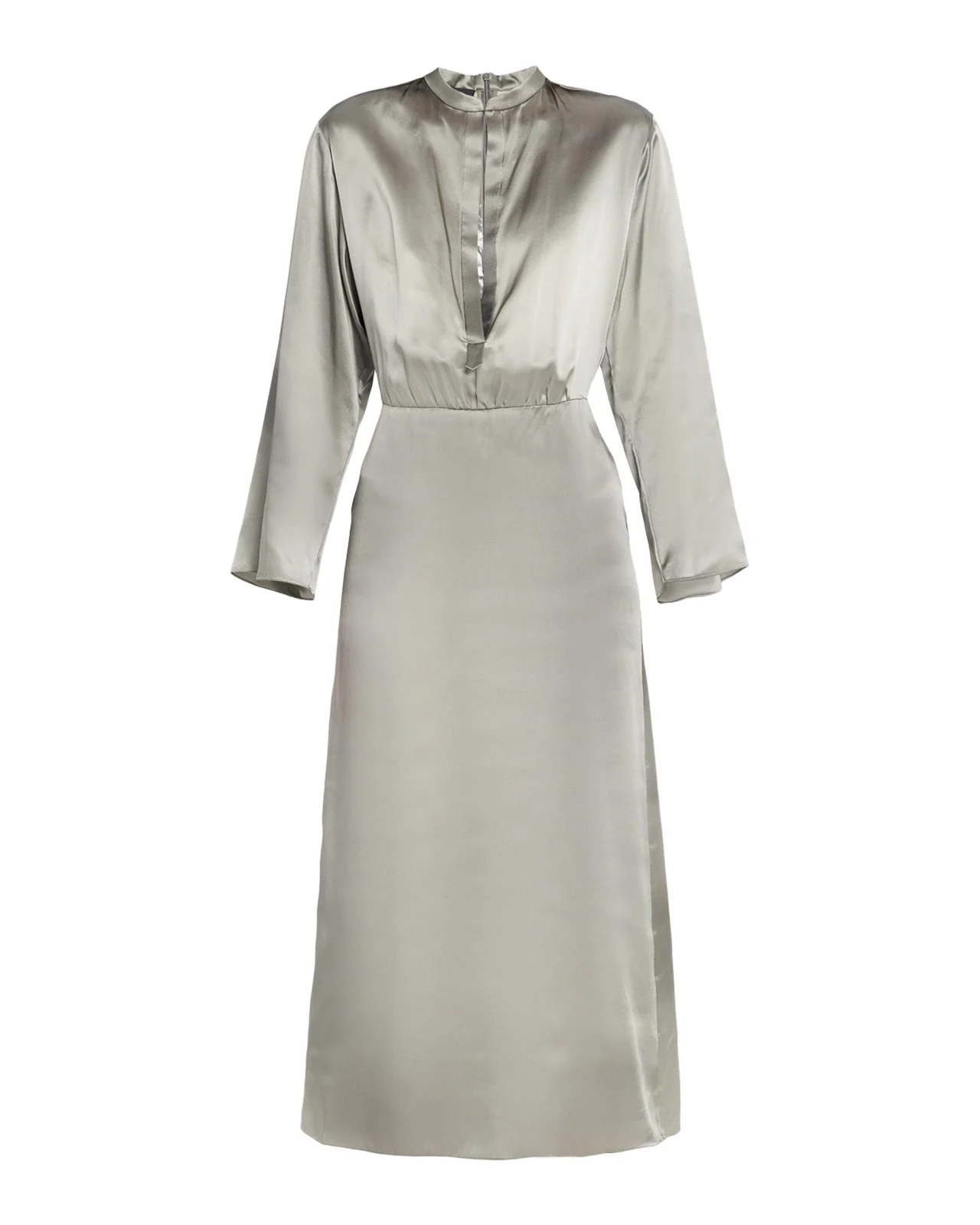 Giorgio Armani Ombre Print Silk Long-Sleeve Midi Dress