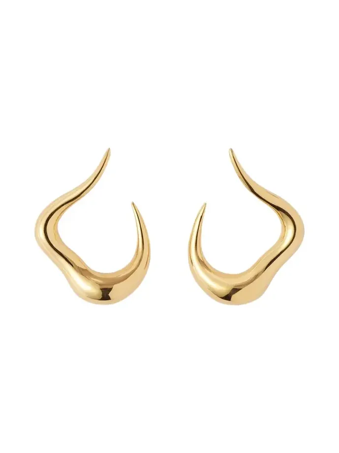 18K Yellow Gold Bold Stream Open Earrings 18K Yellow Gold Bold Stream Open Earrings