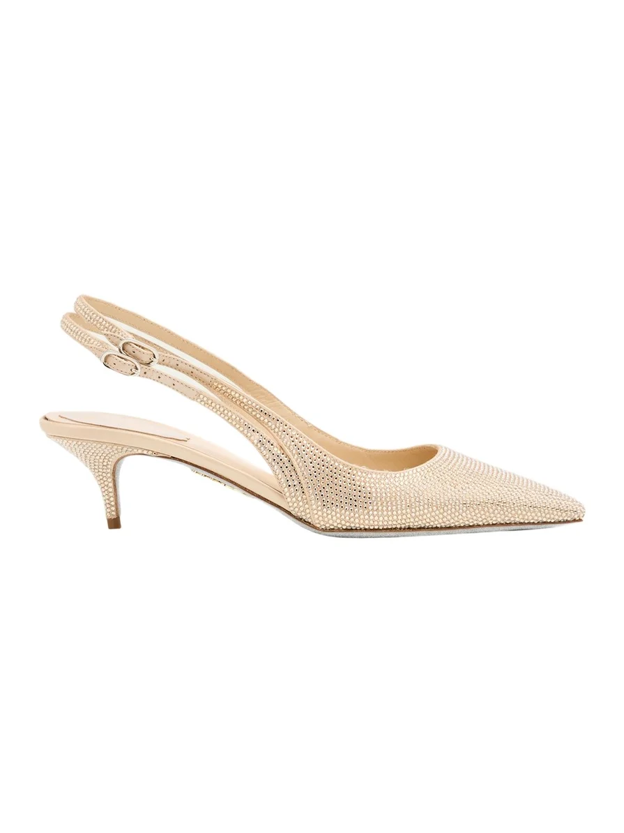 Olivia Embellished Satin Slingback Pumps Olivia Embellished Satin Slingback Pumps