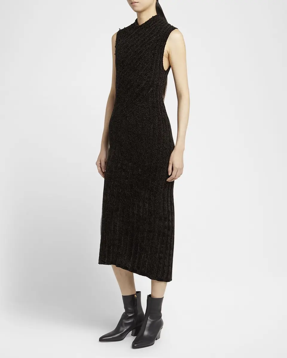 Giorgio Armani Ribbed Chenille Sleeveless Midi Dress | Thumbnail 3 Giorgio Armani Ribbed Chenille Sleeveless Midi Dress | Thumbnail 3