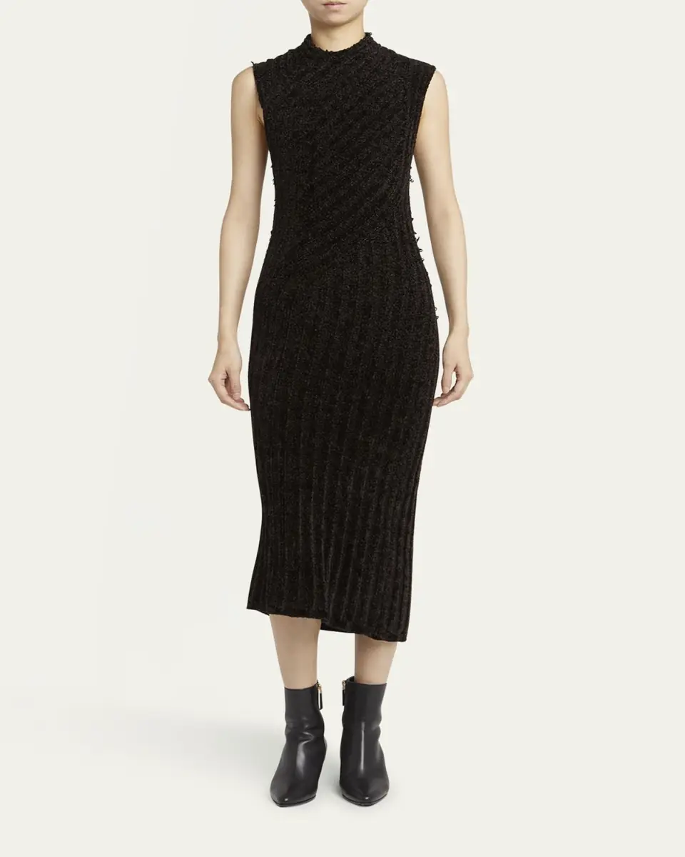 Giorgio Armani Ribbed Chenille Sleeveless Midi Dress | Thumbnail 6 Giorgio Armani Ribbed Chenille Sleeveless Midi Dress | Thumbnail 6