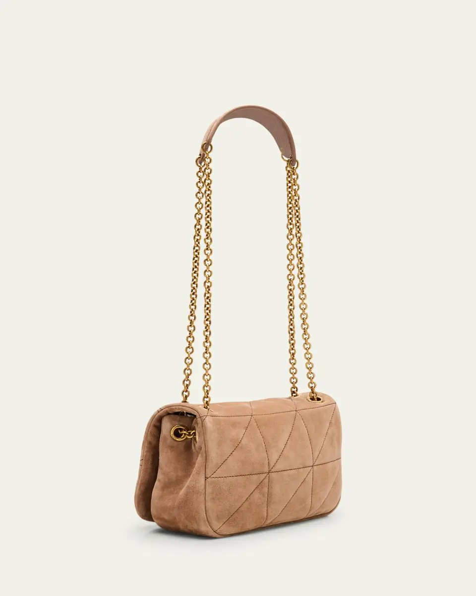 Saint Laurent Jamie 4.3 Mini YSL Chain Shoulder Bag in Quilted Suede | Thumbnail 12