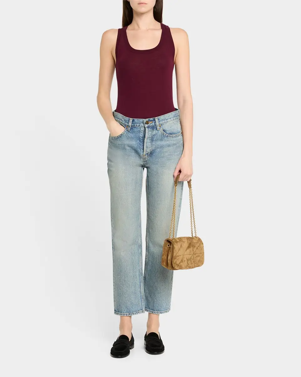 Saint Laurent Jamie 4.3 Mini YSL Chain Shoulder Bag in Quilted Suede | Thumbnail 18