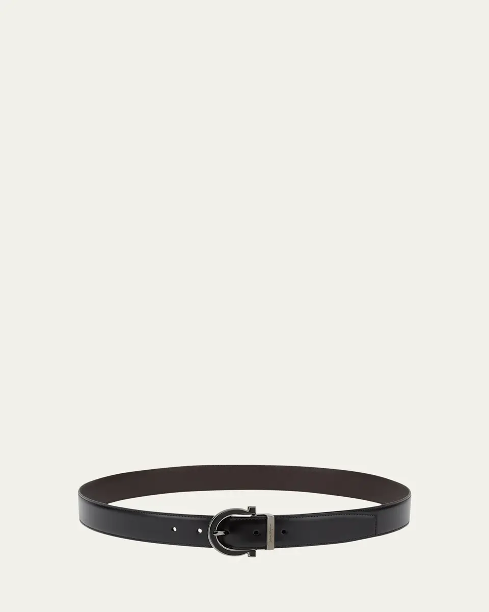 Ferragamo Men's Reversible Gancio-Buckle Leather Belt | Thumbnail 3