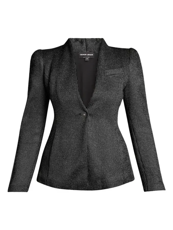 Textured Jersey Jacquard Single-Breasted Blazer