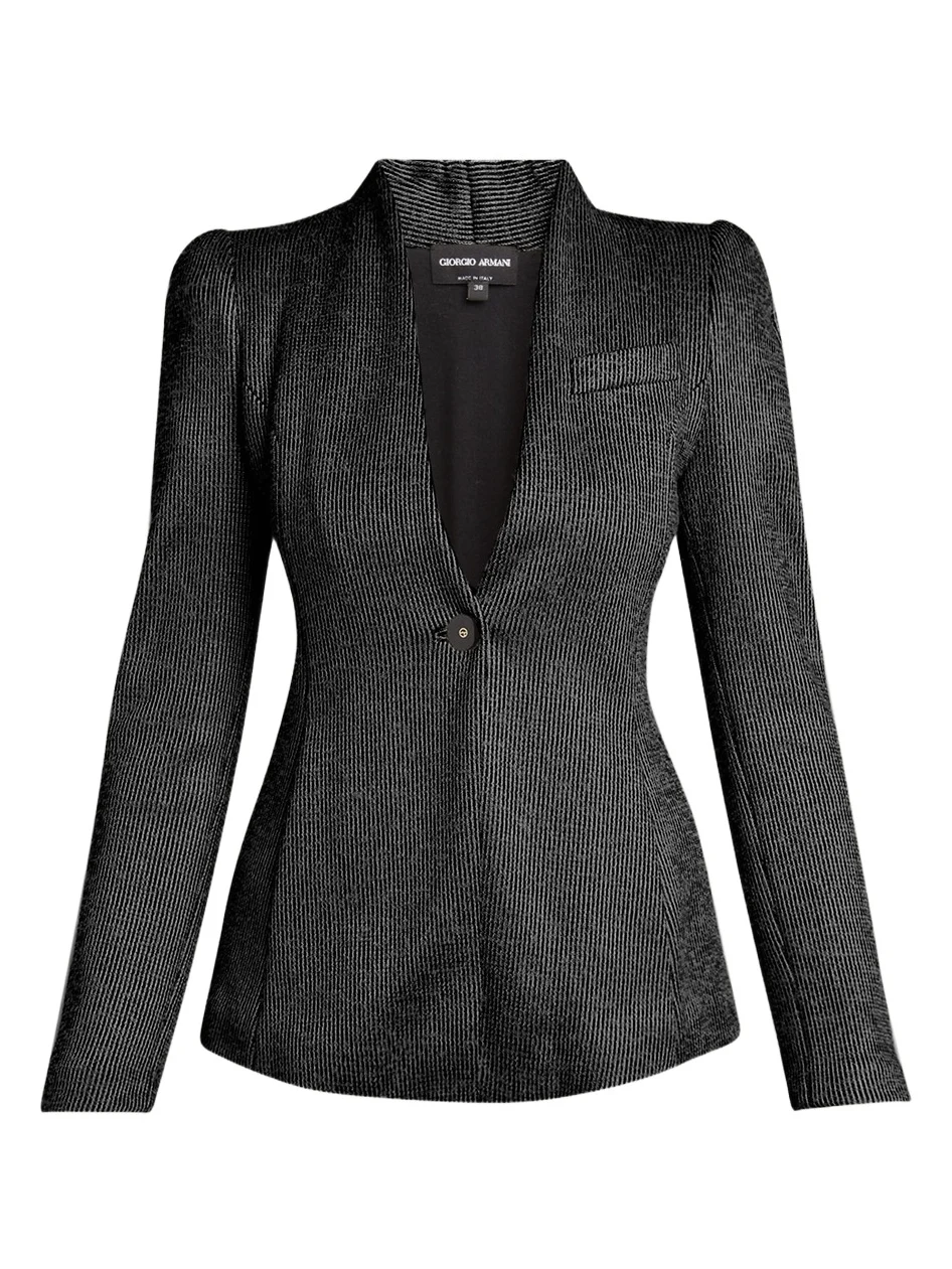 Textured Jersey Jacquard Single-Breasted Blazer Textured Jersey Jacquard Single-Breasted Blazer