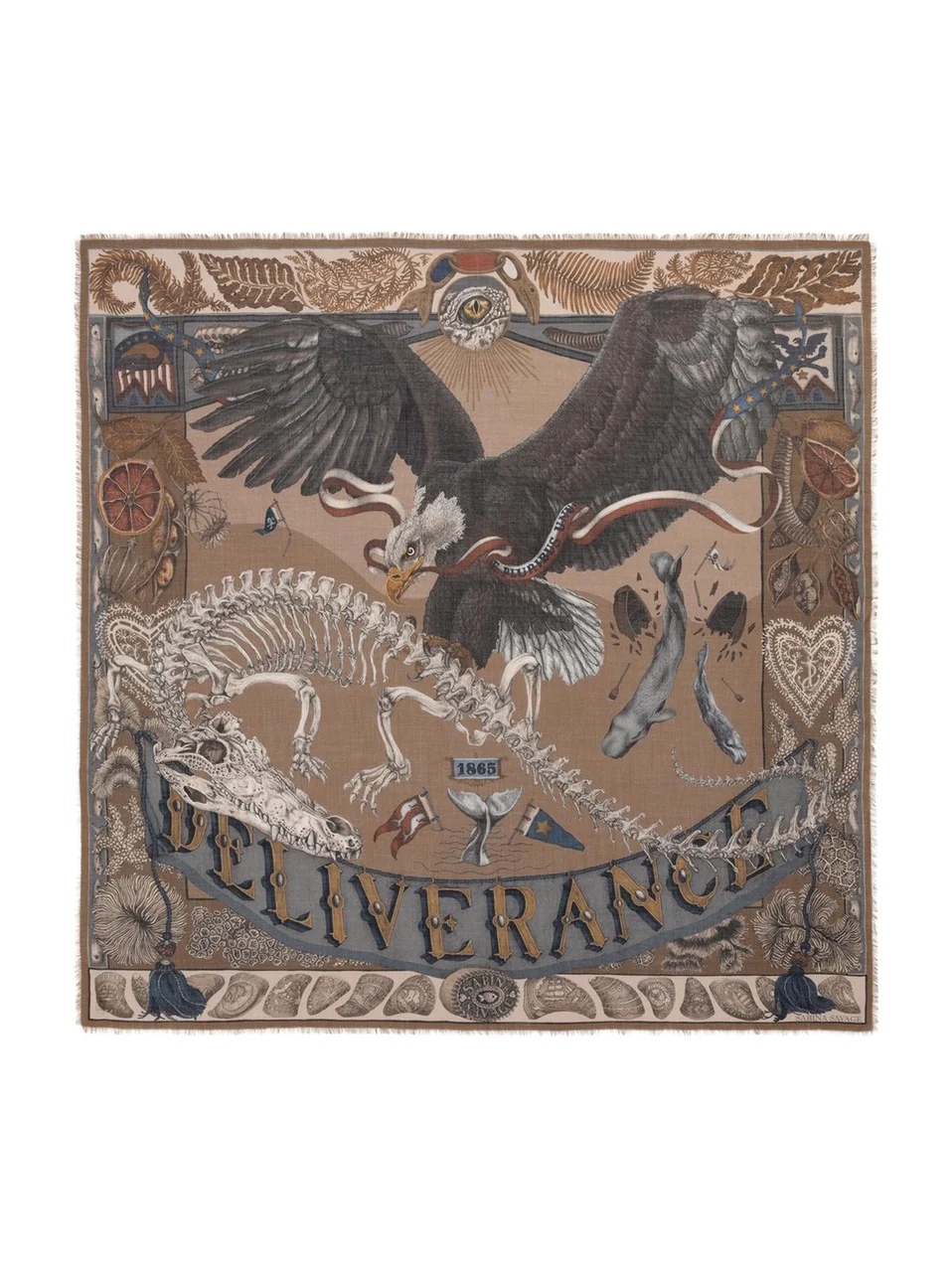 The Scrimshaw Skeleton Cashmere Scarf The Scrimshaw Skeleton Cashmere Scarf