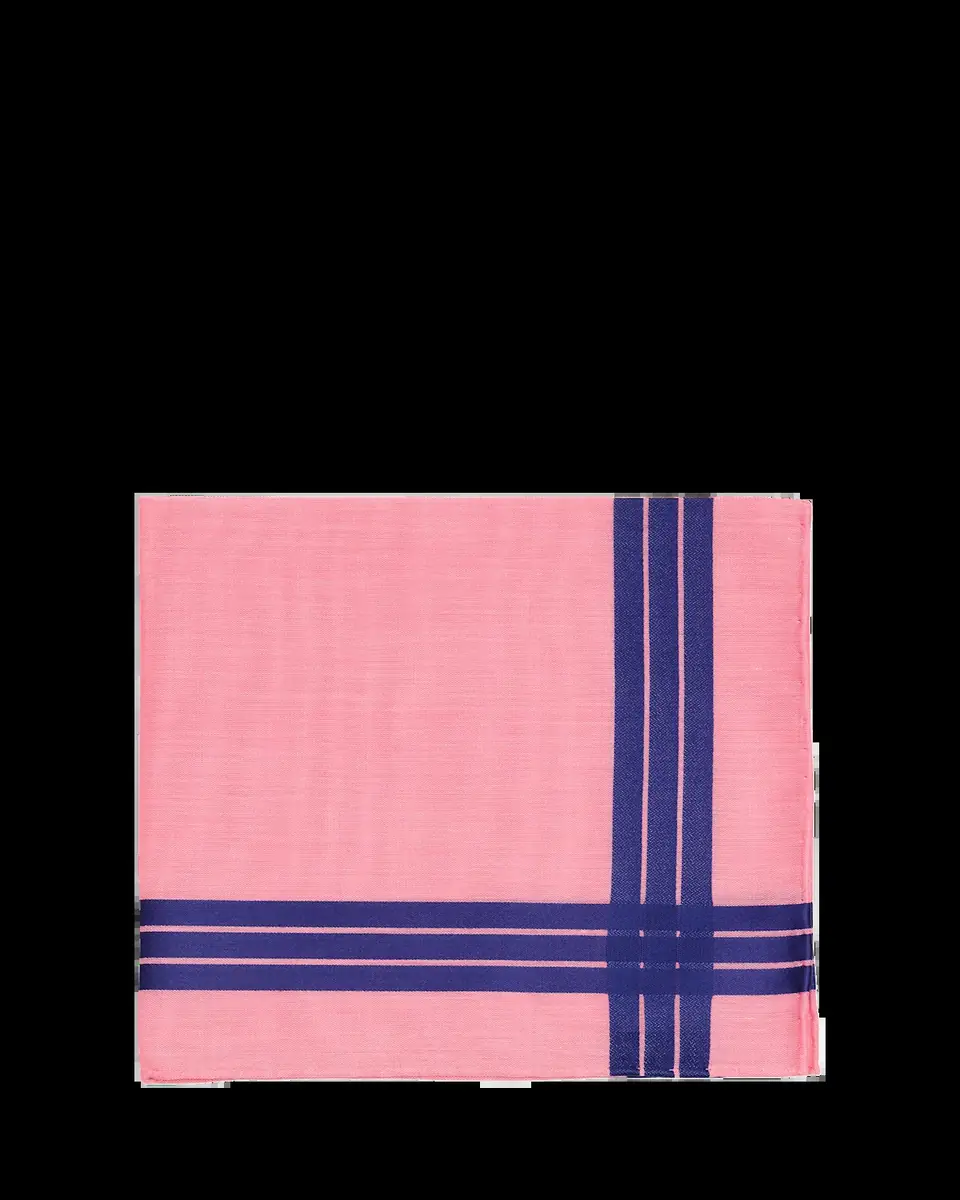 Simonnot Godard Men's Satin Crossed Stripe Cotton Handkerchief | Thumbnail 2 Simonnot Godard Men's Satin Crossed Stripe Cotton Handkerchief | Thumbnail 2