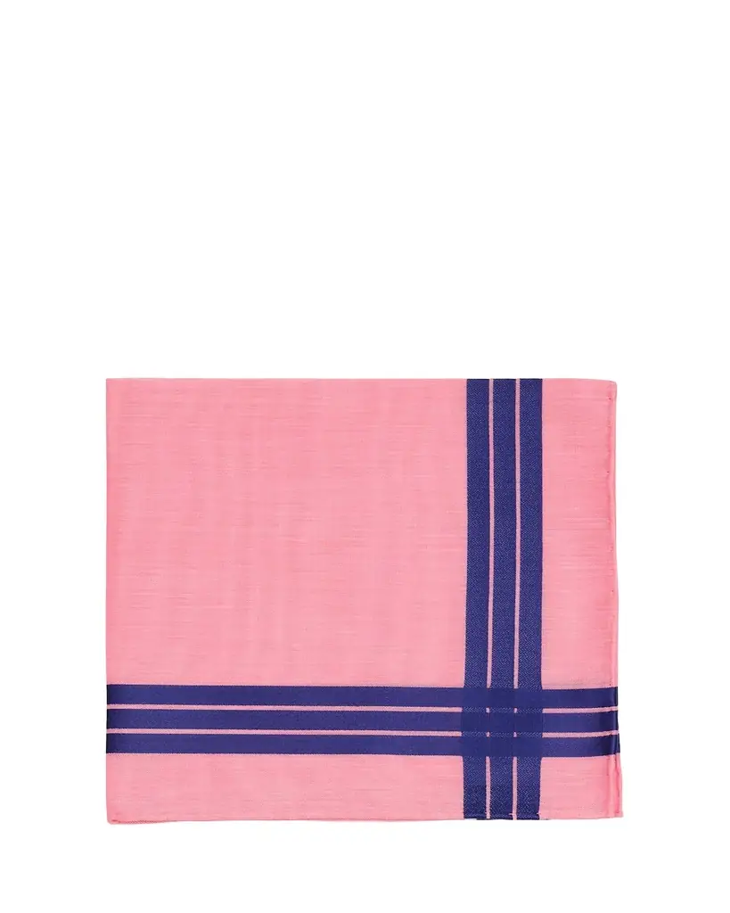 Simonnot Godard Men's Satin Crossed Stripe Cotton Handkerchief | Image 1 Simonnot Godard Men's Satin Crossed Stripe Cotton Handkerchief | Image 1