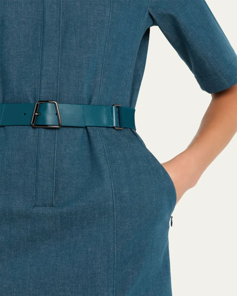 Akris Belted Stretch Cotton Denim Shirtdress | Thumbnail 9 Akris Belted Stretch Cotton Denim Shirtdress | Thumbnail 9