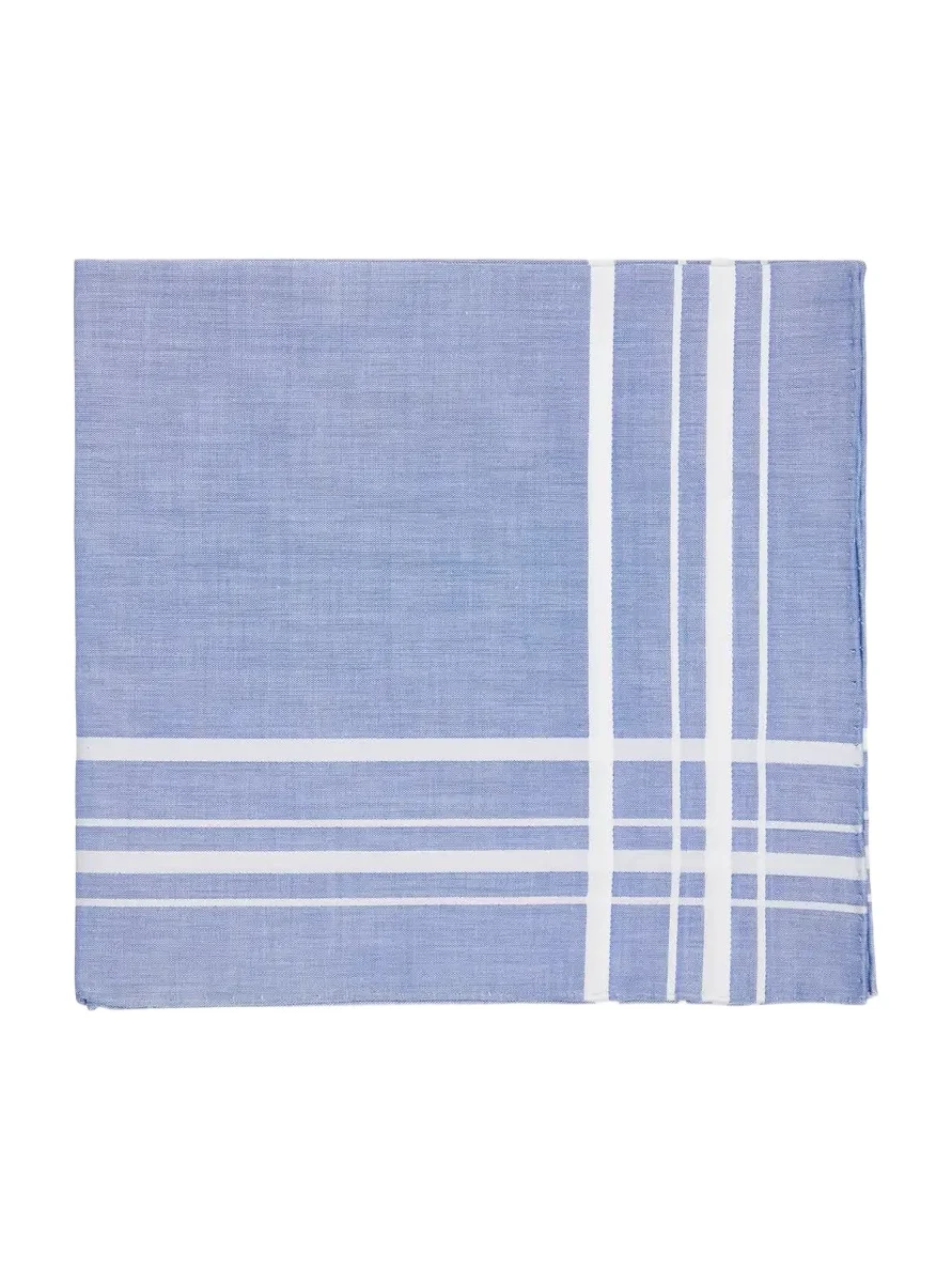 Simonnot Godard Men's Cotton Satin Check Pocket Handkerchief