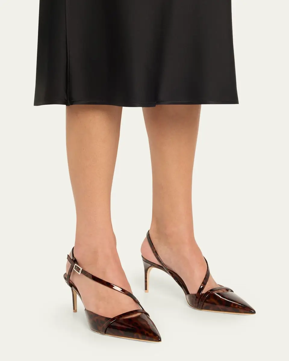 Malone Souliers Valeria Pointed-Toe Tortoise Patent Leather Pumps | Thumbnail 2 Malone Souliers Valeria Pointed-Toe Tortoise Patent Leather Pumps | Thumbnail 2